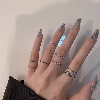 Inel hip hop pe lanțuri de degete bijuterii reglabile inele pentru bărbați femei cadouri anillos gotice inele estetice 2021 accesorii tendințe