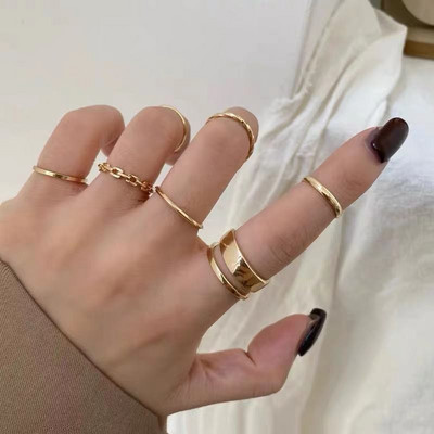 Inel hip hop pe lanțuri de degete bijuterii reglabile inele pentru bărbați femei cadouri anillos gotice inele estetice 2021 accesorii tendințe