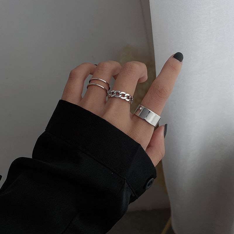 Inel hip hop pe lanțuri de degete bijuterii reglabile inele pentru bărbați femei cadouri anillos gotice inele estetice 2021 accesorii tendințe