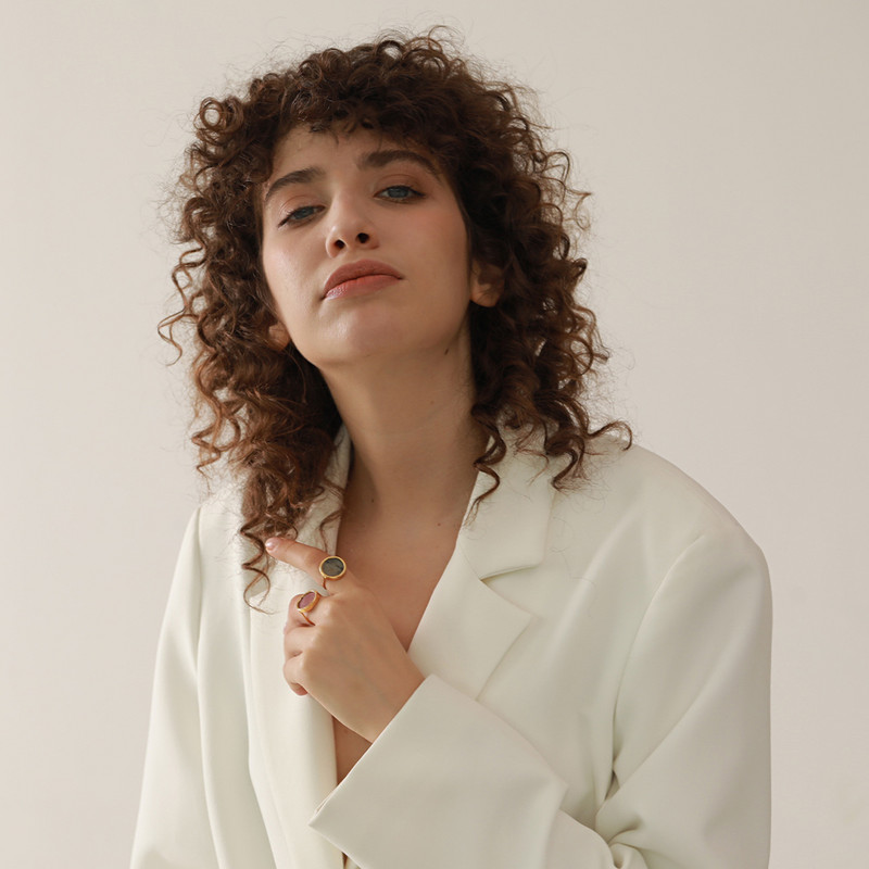 Yhpup türkiz malachit rodokrozit kő rozsdamentes acél vízálló állítható gyűrű női divat varázs Franciaország ékszerek