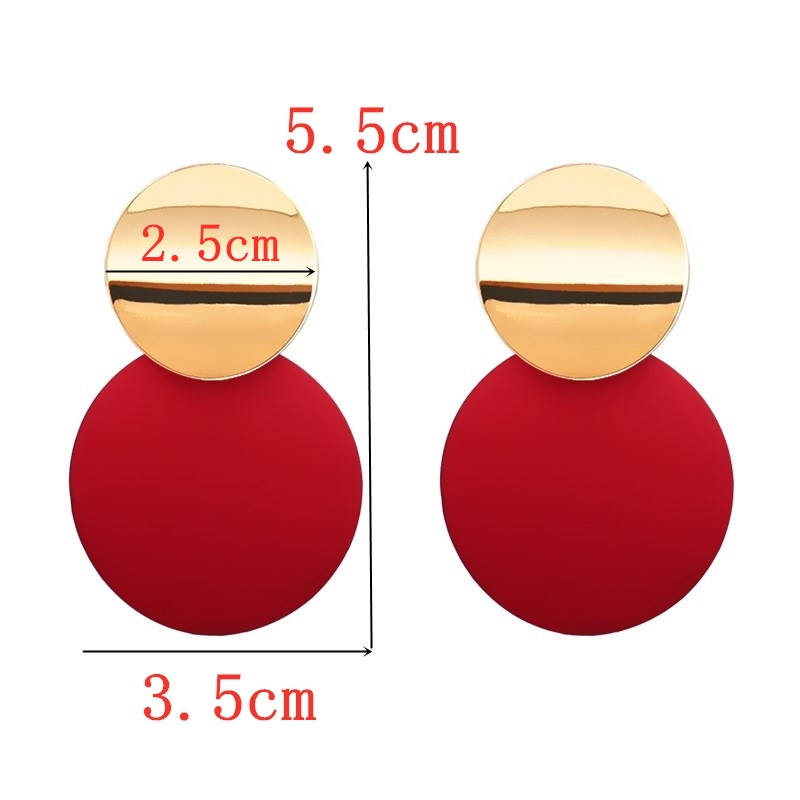Cercei cu picătură din metal, 9 culori, bomboane, duble, rotunde