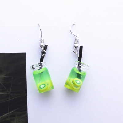 Cercei cu picătură cu ceai cu bule, creativ, unici, pentru femei, cercei cu ceai cu lapte, băutură, bijuterii amuzante, cadou pentru fete