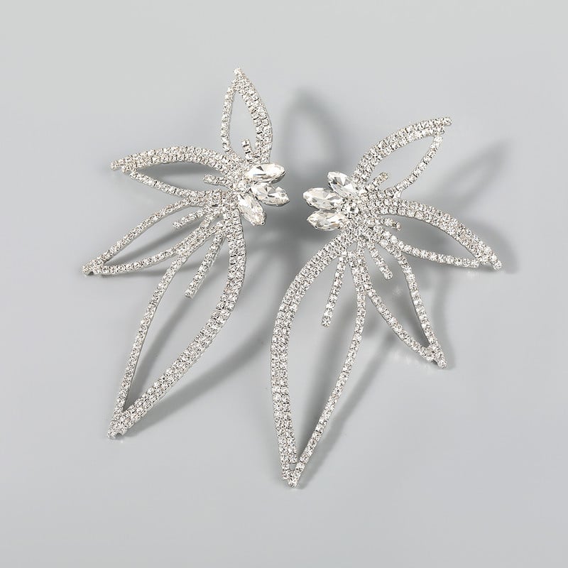 Új csillogó strasszos virág csepp Fülbevaló Női Fülbevaló Vacsoraparti Esküvői Kiegészítők Divat Luxus Ékszerek