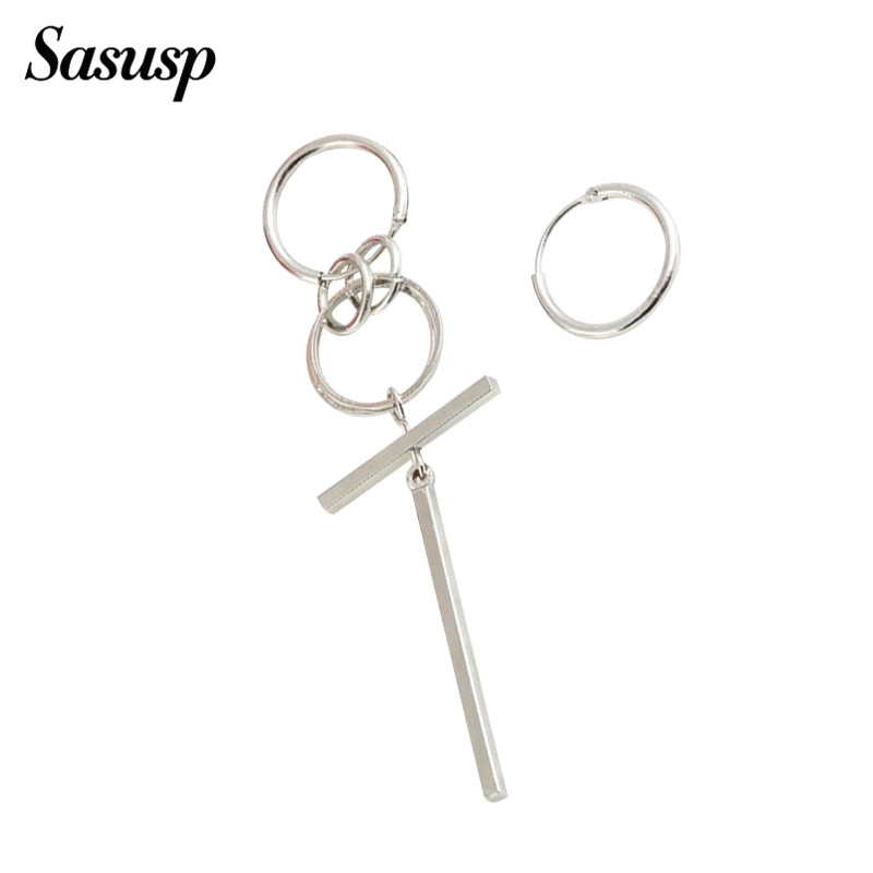 Modne kružne naušnice za muškarce Geometrijske korejske naušnice u punk stilu Bang Boys BTS-049 Kpop ljubitelji nakita Najbolji darovi 2021.