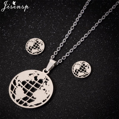 Rozsdamentes acél lánc nyakláncok nőknek Férfi Hip Hop Bicikli Kerékpár Fülbevaló Divat Ékszer Szettek Kiegészítők Barátok Ajándékok