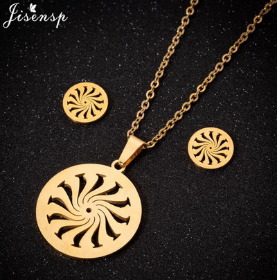 Rozsdamentes acél lánc nyakláncok nőknek Férfi Hip Hop Bicikli Kerékpár Fülbevaló Divat Ékszer Szettek Kiegészítők Barátok Ajándékok