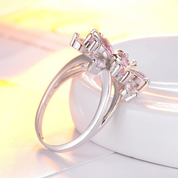 Нови елегантни модни годежни пръстени принцеса Сакура Булчински бижута Романтични дамски пръстени Сакура Циркон Подаръци за партита Розови пръстени