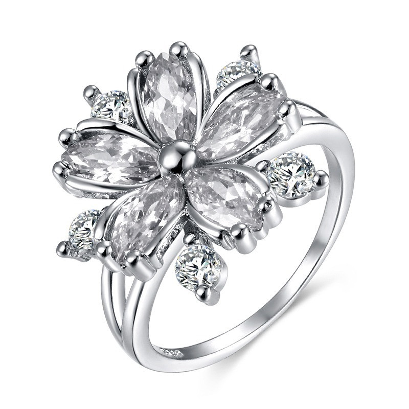 Noua moda eleganta Sakura Printesa Inele de logodna Bijuterii de mireasa Romantic Sakura Zircon Inele pentru dama Cadouri de petrecere Inele roz