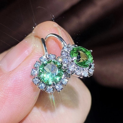 COASHI Nježne ženske naušnice u vintage stilu Dodaci za zabavu sa jarko zelenim cirkonijem Elegantan ženski nakit na dar