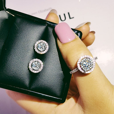 India török luxus divat rózsaszín kék ezüst színű ékszer szett esküvői nőknek Dubai gyűrűs fülbevaló parti ajándék ékszer Z8