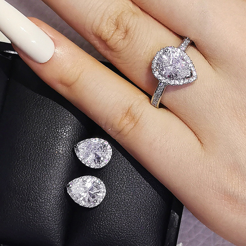 India török luxus divat rózsaszín kék ezüst színű ékszer szett esküvői nőknek Dubai gyűrűs fülbevaló parti ajándék ékszer Z8