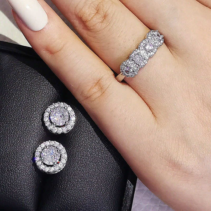 India török luxus divat rózsaszín kék ezüst színű ékszer szett esküvői nőknek Dubai gyűrűs fülbevaló parti ajándék ékszer Z8