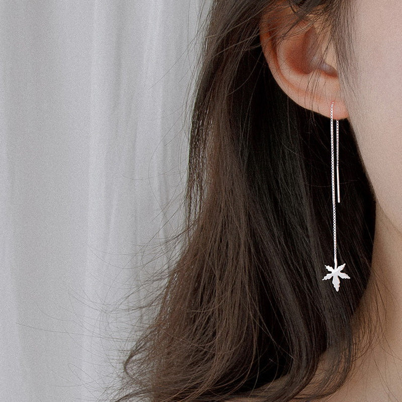 Geometrikus holdcsillag aszimmetrikus macska halcsont hosszú bojtos lánc lógó fülbevaló nőknek divatos esküvői ékszerek ajándékok
