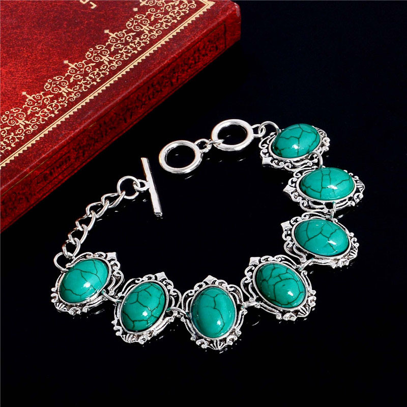 SHUANGR divatos természetes kő ékszerkészlet Vintage zöld friss medál nyaklánc fülbevaló karkötő nőnek parure bijoux femme