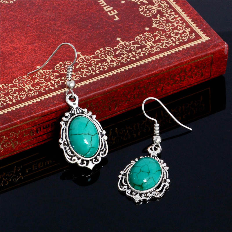 SHUANGR divatos természetes kő ékszerkészlet Vintage zöld friss medál nyaklánc fülbevaló karkötő nőnek parure bijoux femme