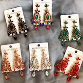 Comerț cu ridicata JUJIA Cercei cu picătură eleganti de epocă pentru femei Cercei lucrați manual cu cristal de lux agățați Bijuterii Cadouri cu ridicata