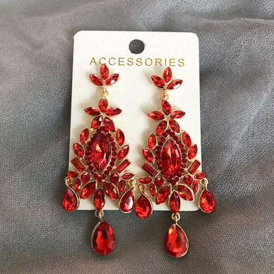 Comerț cu ridicata JUJIA Cercei cu picătură eleganti de epocă pentru femei Cercei lucrați manual cu cristal de lux agățați Bijuterii Cadouri cu ridicata