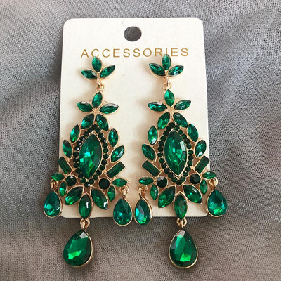 Comerț cu ridicata JUJIA Cercei cu picătură eleganti de epocă pentru femei Cercei lucrați manual cu cristal de lux agățați Bijuterii Cadouri cu ridicata