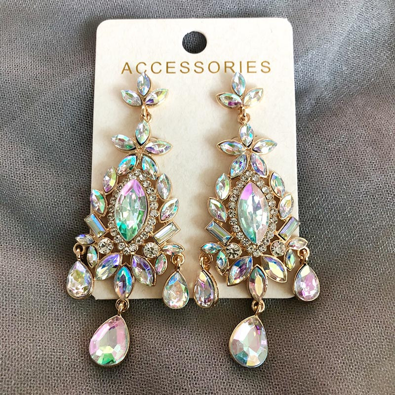 Comerț cu ridicata JUJIA Cercei cu picătură eleganti de epocă pentru femei Cercei lucrați manual cu cristal de lux agățați Bijuterii Cadouri cu ridicata