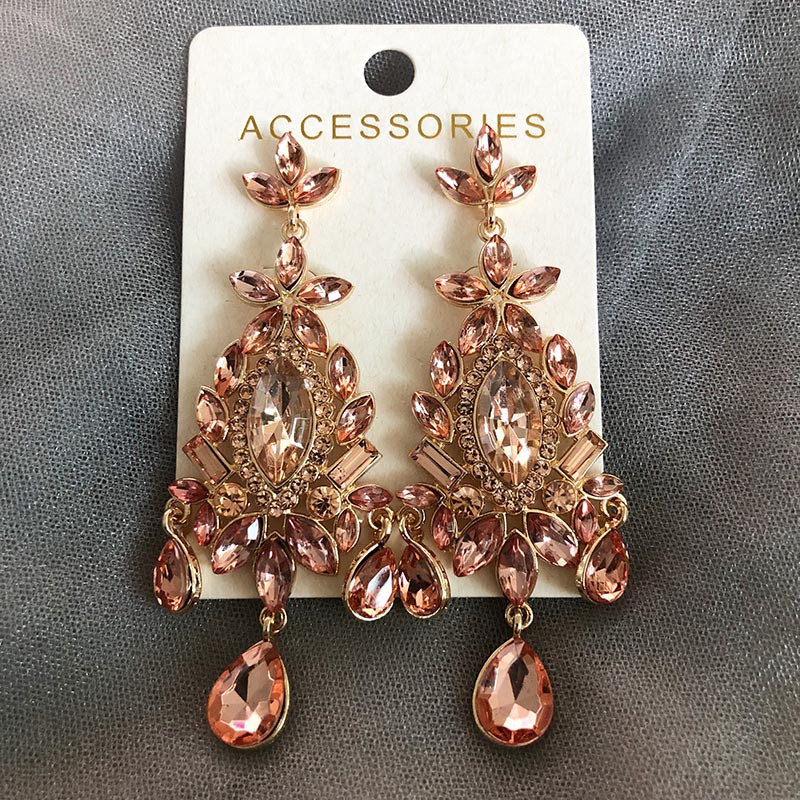 Comerț cu ridicata JUJIA Cercei cu picătură eleganti de epocă pentru femei Cercei lucrați manual cu cristal de lux agățați Bijuterii Cadouri cu ridicata