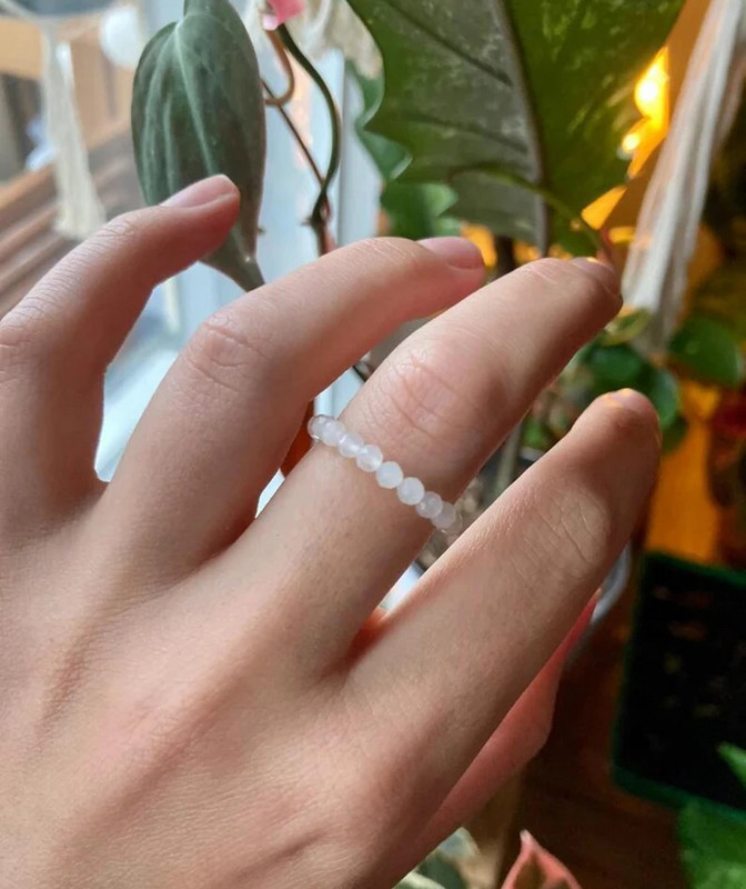 Inele cu margele din piatră de cristal natural, cuarț trandafir, piatră de lună, anxietate, inele spinner pentru femei, inele de mărgele vintage, cadou de bijuterii