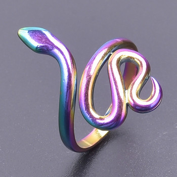 Serpent Snake Ring Бижута от неръждаема стомана за жени Момиче Пънк аксесоари Титанови пръстени Animal Bague Femme Подарък за сватбено парти