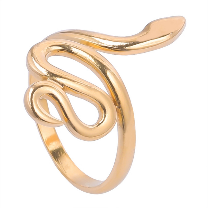 Serpent Snake Ring Rozsdamentes acél ékszerek Női Lányoknak Punk Kiegészítők Titán gyűrűk Animal Bague Femme esküvői parti ajándék