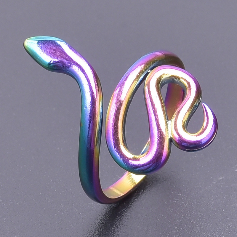 Serpent Snake Ring Rozsdamentes acél ékszerek Női Lányoknak Punk Kiegészítők Titán gyűrűk Animal Bague Femme esküvői parti ajándék