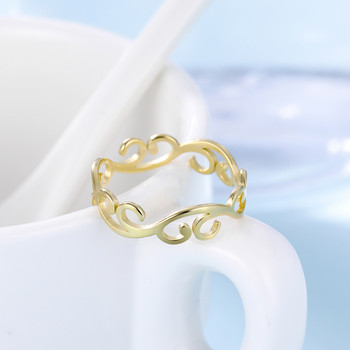 Skyrim Винтидж пръстен с филиграни цветя Жени Момичета Неръждаема стомана Романтичен цвят розово злато Ежедневни пръстени Бижута Подарък за годишнина