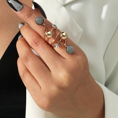 Elegant Alb Perla Cristal Floare Femei Inel Bijuterii Accesorii Lux Mare Floare Coreeană Zircon Inel de logodnă Cadou de petrecere