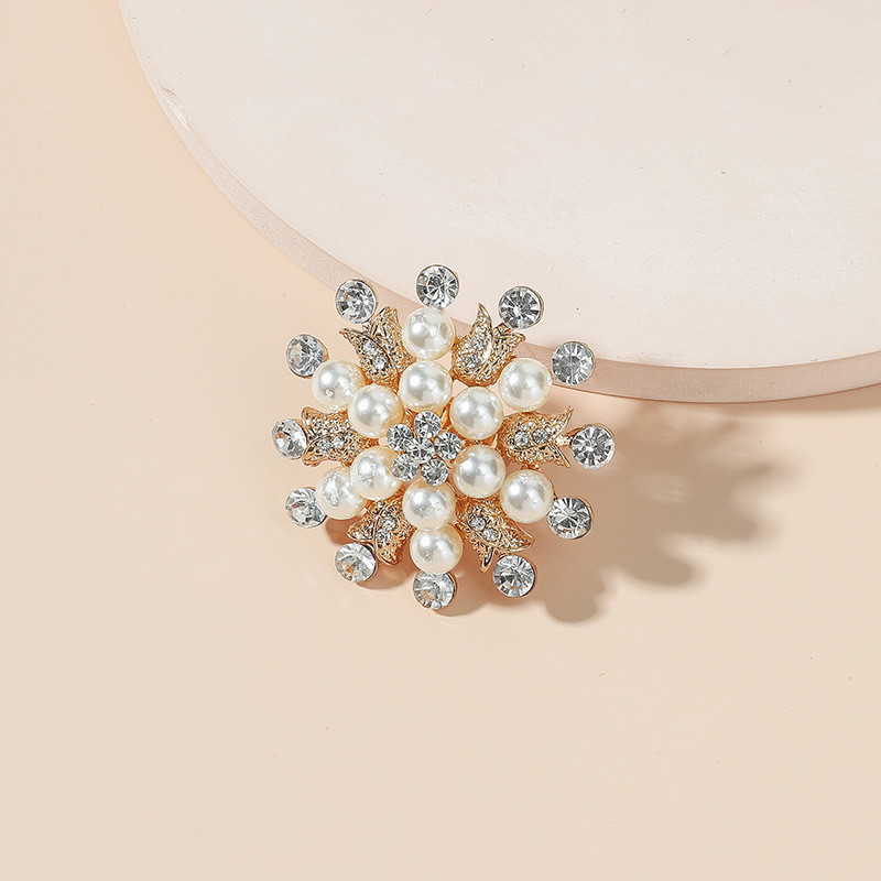Elegant Alb Perla Cristal Floare Femei Inel Bijuterii Accesorii Lux Mare Floare Coreeană Zircon Inel de logodnă Cadou de petrecere