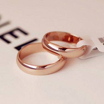 KNOCK Висококачествени прости кръгли мъжки пръстени женски сватбени пръстени в цвят розово злато за жени Модни бижута за любовник Подарък