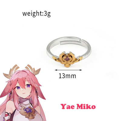 Genshin Impact Cosplay gyűrű Zhongli Tartaglia Xiao Venti Albedo állítható ujjgyűrűk nőknek férfi ékszerek