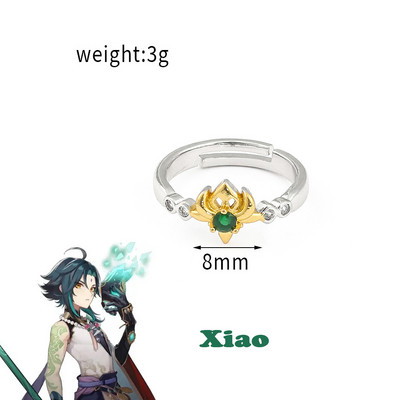 Genshin Impact Cosplay gyűrű Zhongli Tartaglia Xiao Venti Albedo állítható ujjgyűrűk nőknek férfi ékszerek
