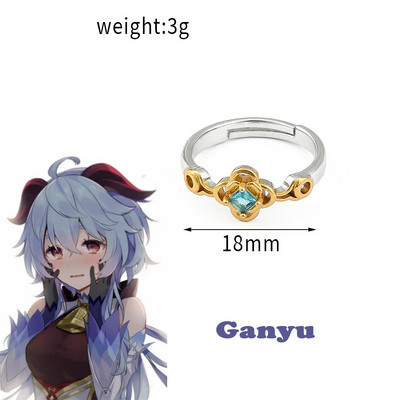 Genshin Impact Cosplay gyűrű Zhongli Tartaglia Xiao Venti Albedo állítható ujjgyűrűk nőknek férfi ékszerek