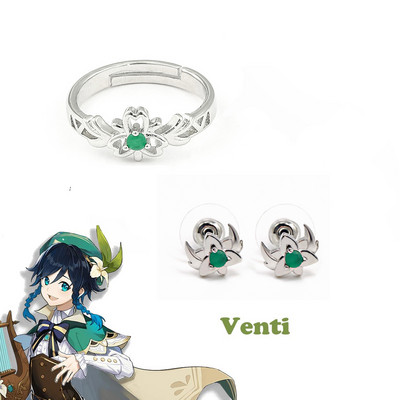 Genshin Impact Cosplay gyűrű Zhongli Tartaglia Xiao Venti Albedo állítható ujjgyűrűk nőknek férfi ékszerek