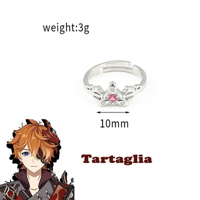 Genshin Impact Cosplay gyűrű Zhongli Tartaglia Xiao Venti Albedo állítható ujjgyűrűk nőknek férfi ékszerek