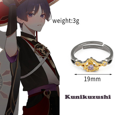 Genshin Impact Cosplay gyűrű Zhongli Tartaglia Xiao Venti Albedo állítható ujjgyűrűk nőknek férfi ékszerek