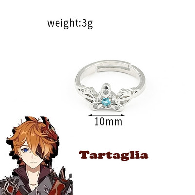 Genshin Impact Cosplay gyűrű Zhongli Tartaglia Xiao Venti Albedo állítható ujjgyűrűk nőknek férfi ékszerek