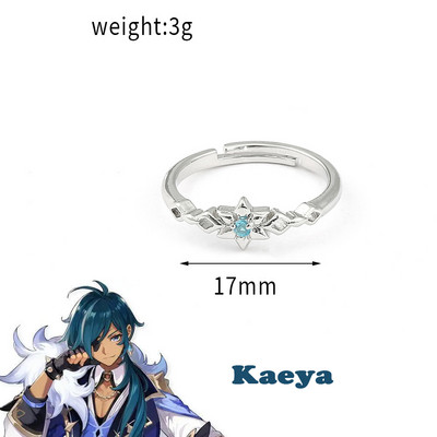 Genshin Impact Cosplay gyűrű Zhongli Tartaglia Xiao Venti Albedo állítható ujjgyűrűk nőknek férfi ékszerek