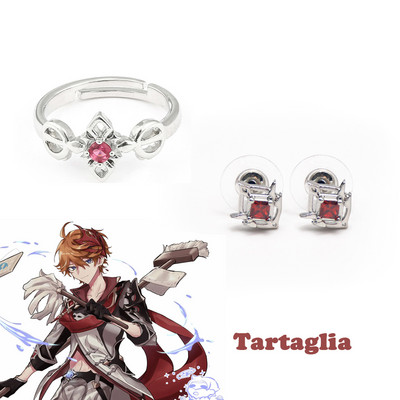 Genshin Impact Cosplay gyűrű Zhongli Tartaglia Xiao Venti Albedo állítható ujjgyűrűk nőknek férfi ékszerek