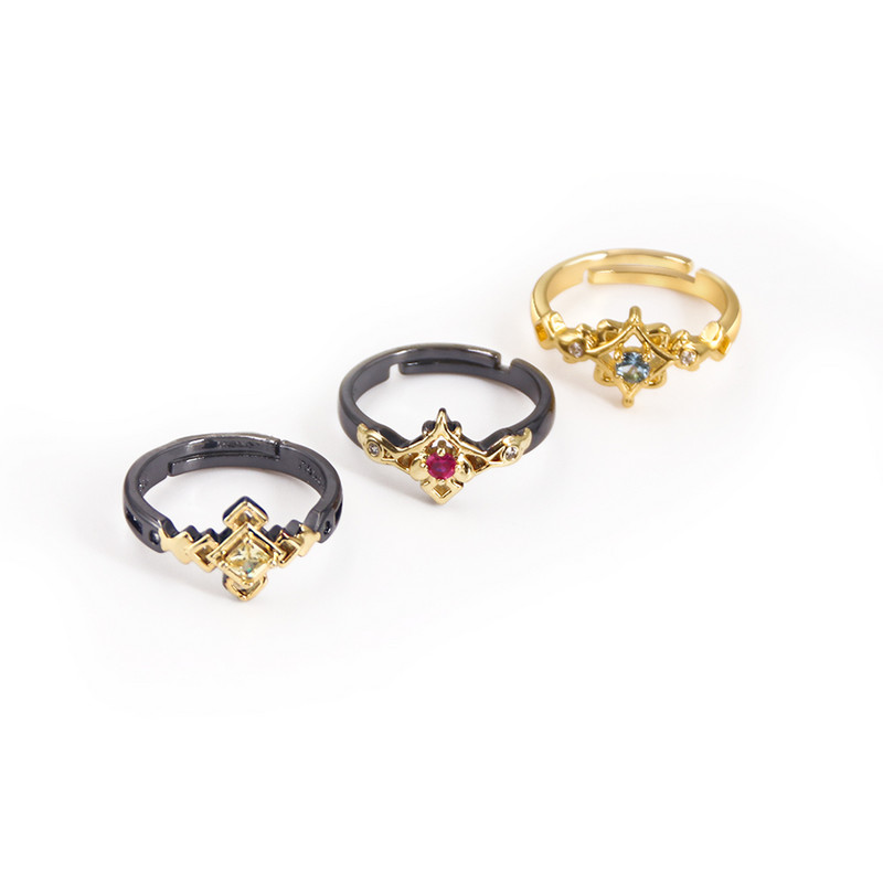 Genshin Impact Cosplay gyűrű Zhongli Tartaglia Xiao Venti Albedo állítható ujjgyűrűk nőknek férfi ékszerek