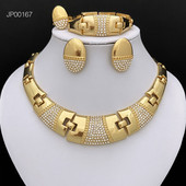 Seturi de bijuterii pentru femei Fashion Dubai Set de colier bijuterii cu strasuri Cadou pentru petrecere de nunta