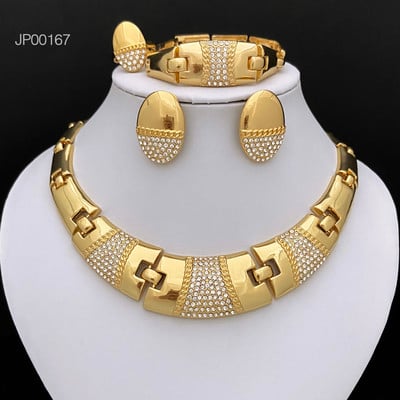 Seturi de bijuterii pentru femei Fashion Dubai Set de colier bijuterii cu strasuri Cadou pentru petrecere de nunta