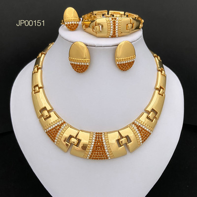 Seturi de bijuterii pentru femei Fashion Dubai Set de colier bijuterii cu strasuri Cadou pentru petrecere de nunta