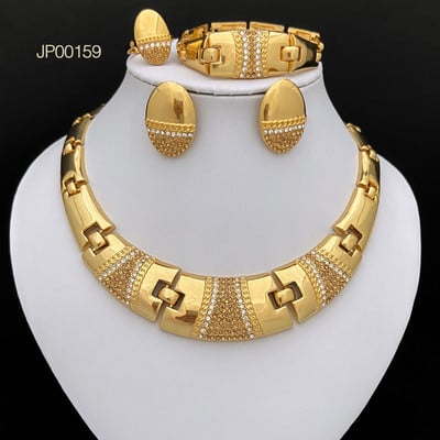 Seturi de bijuterii pentru femei Fashion Dubai Set de colier bijuterii cu strasuri Cadou pentru petrecere de nunta