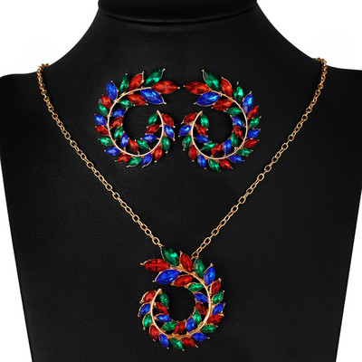 ZOSHI Esküvői Ékszerek Kristály Menyasszonyi Ajándékok Négyzet alakú Nyaklánc Fülbevaló Gyűrű készlet 3db Ékszerkészletek Menyasszonyi Női Ékszerkészletek