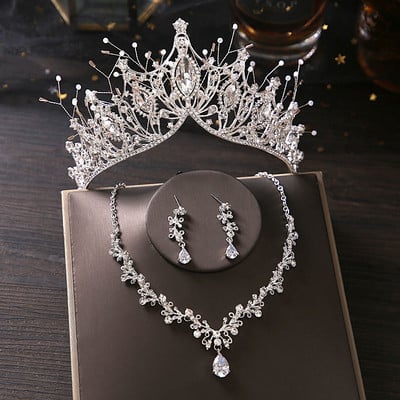 Coroana pentru femei Accesorii de nunta Set de bijuterii pentru mireasa Coroane pentru femei Queen Diademi Caciula de mireasa pentru nunti Tiara Couronne