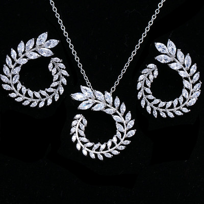 Colier de cercei minimalisti, set de 2 bucăți, zirconiu, culoare argintie, AMC, petrecere de nuntă, bijuterii simple, accesorii, cadouri pentru femei