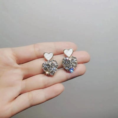 Bijuterii de modă fierbinte coreeană, proaspăt, drăguț, cu cârlig, picătură de ulei, cercei cu flori, cercei cu cristal pentru femei